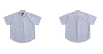 ブルーストライプ 半袖シャツ ウェルトポケット リラックス / Striped