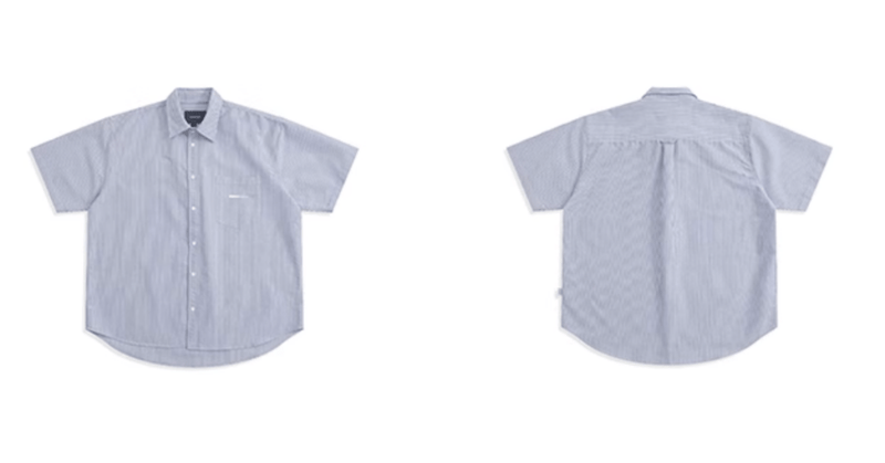 ブルーストライプ 半袖シャツ ウェルトポケット リラックス / Striped SS Shirt N5475 - メンズファッション通販 NNine(ナイン)