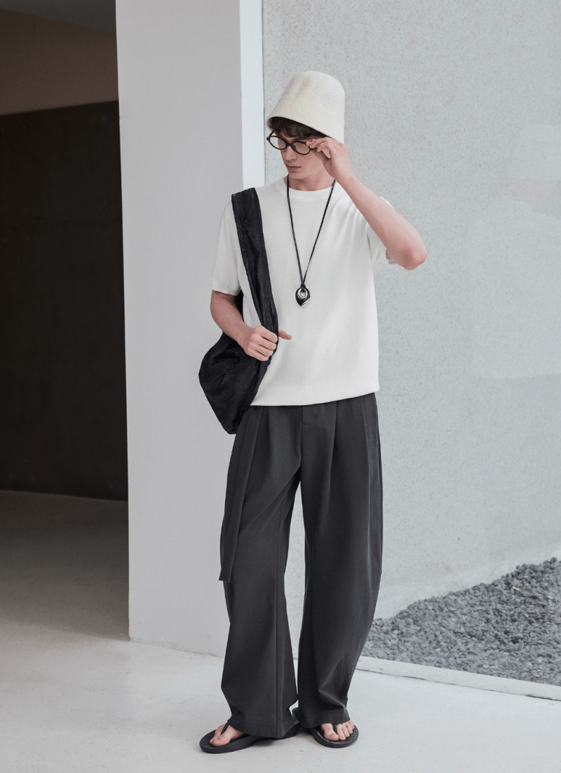 summer knit / サマーニット 半袖 クルーネック きれいめ N5305 - ファッション通販 NNine(ナイン)