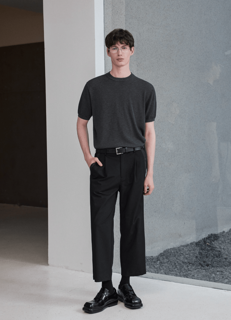 summer knit / サマーニット 半袖 クルーネック きれいめ N5305 - ファッション通販 NNine(ナイン)