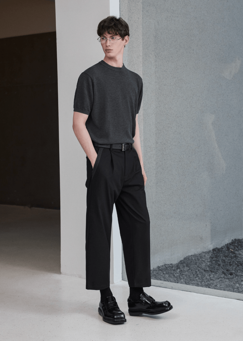 summer knit / サマーニット 半袖 クルーネック きれいめ N5305 - ファッション通販 NNine(ナイン)