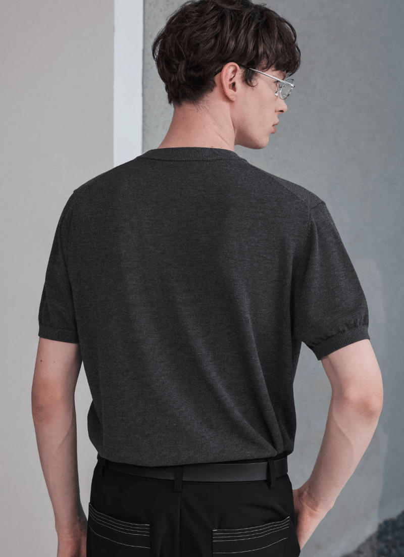 summer knit / サマーニット 半袖 クルーネック きれいめ N5305 - ファッション通販 NNine(ナイン)