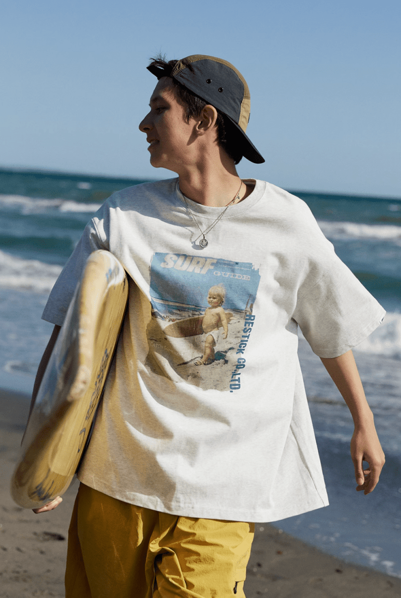 Surf Boy Print T-shirt Vintage / サーフ少年 プリント Tシャツ 半袖 ヴィンテージ N5383 - ファッション通販 NNine(ナイン)