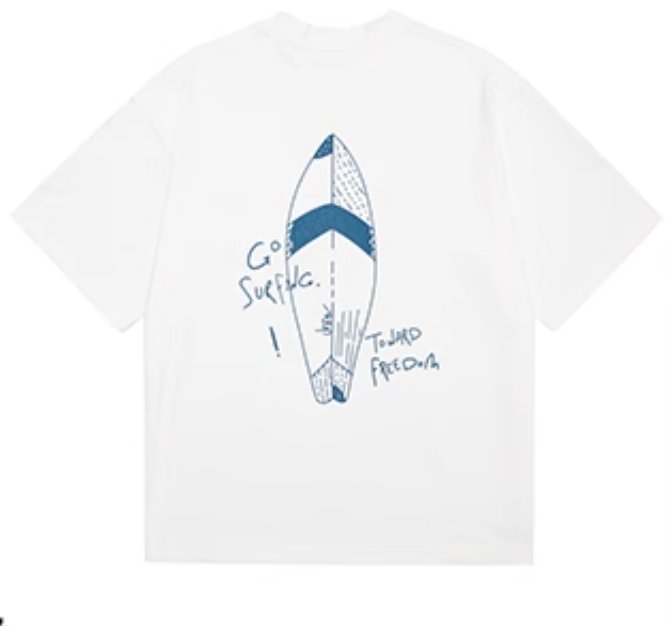 surfboard print t - shirt N3872 - NNine