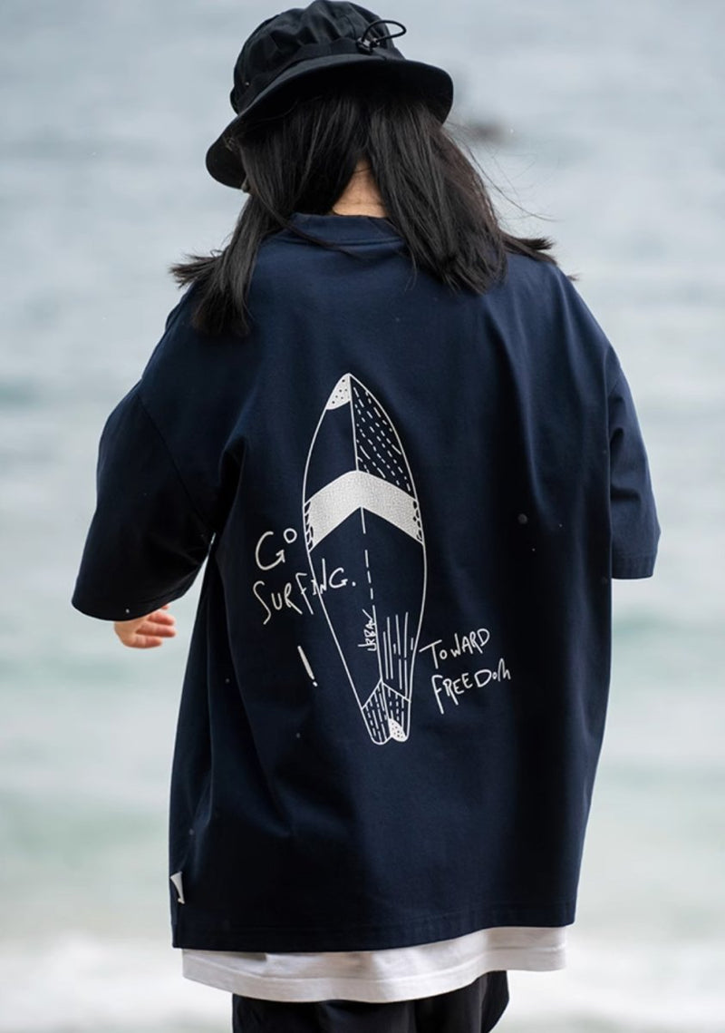 surfboard print t - shirt N3872 - NNine