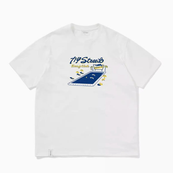swimming pool print t - shirt / URSDAD 'Hip Streets Easy Club' Tシャツ N3879 - NNine