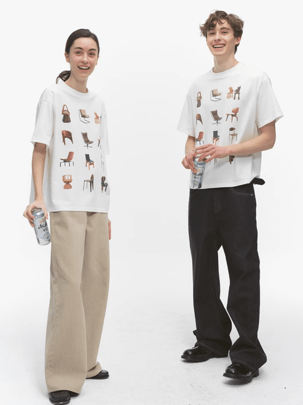 チェアープリントコットンTシャツ メンズ レディース 綿100% 春夏 / Chair Print T-shirt N5452 - メンズファッション通販 NNine(ナイン)