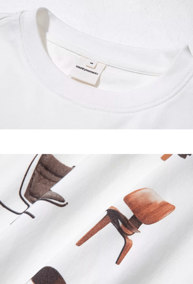 チェアープリントコットンTシャツ メンズ レディース 綿100% 春夏 / Chair Print T-shirt N5452 - メンズファッション通販 NNine(ナイン)