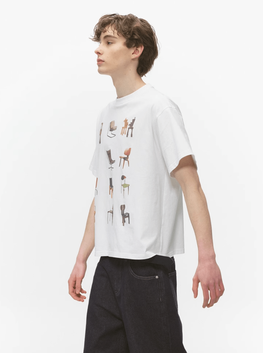 チェアープリントコットンTシャツ メンズ レディース 綿100% 春夏 / Chair Print T-shirt N5452 - メンズファッション通販 NNine(ナイン)