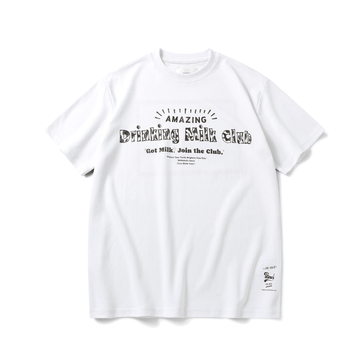 遊び心満載】メンズ 半袖 Tシャツ ミルクボックスプリント 綿100