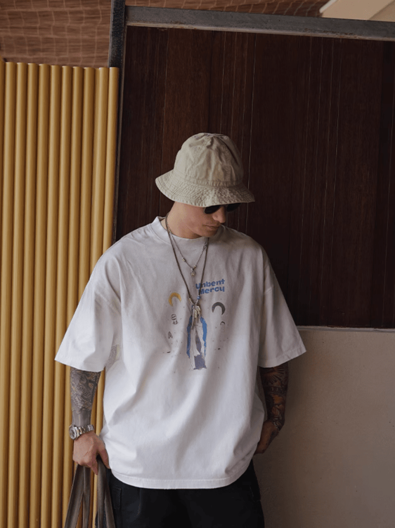 ヴィンテージダーティー加工プリントTシャツ コットン100% メンズ レディース / Vintage T-shirt N5421 - メンズファッション通販 NNine(ナイン)