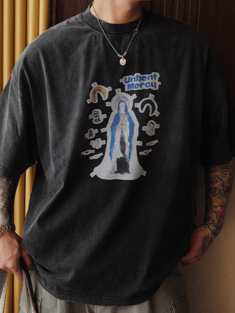 ヴィンテージダーティー加工プリントTシャツ コットン100% メンズ レディース / Vintage T-shirt N5421 - メンズファッション通販 NNine(ナイン)