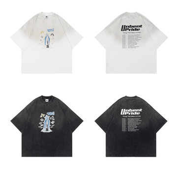ヴィンテージダーティー加工プリントTシャツ コットン100% メンズ