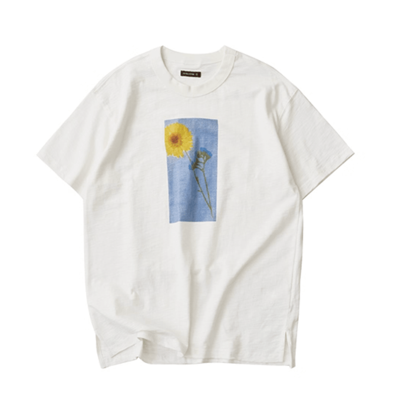 フラワーフォト グラフィックプリント 半袖Tシャツ / Flower Print T-shirt N5574 - ファッション通販NNine（ナイン）