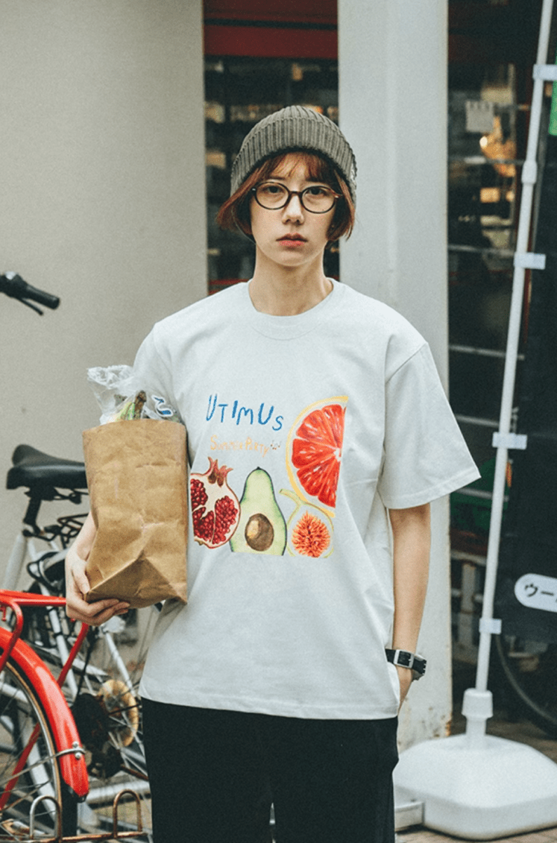 フルーツプリントTシャツ メンズ レディース 綿混素材｜Fruit Print T - SHIRT N5318 - メンズファッション通販 NNine(ナイン)