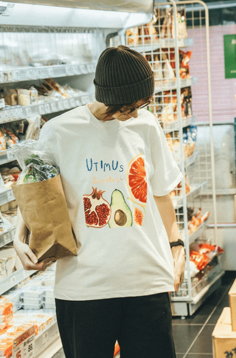 フルーツプリントTシャツ メンズ レディース 綿混素材｜Fruit Print T - SHIRT N5318 - メンズファッション通販 NNine(ナイン)