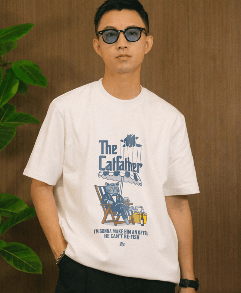 ゴッドファーザーキャットプリントTシャツ / Godfather Cat Print T-shirt N5510 - ファッション通販NNine（ナイン）