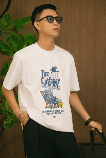 ゴッドファーザーキャットプリントTシャツ / Godfather Cat Print T