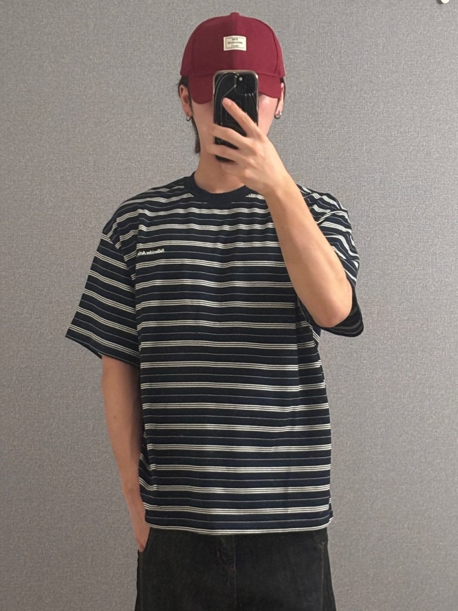 マルチボーダー・ビッグシルエットTシャツ MK003 - ファッション通販NNine（ナイン）