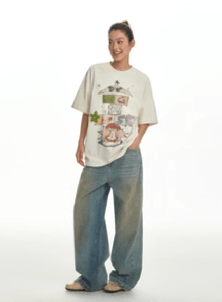 ウォーターカラー・グラフィックTシャツ N5624 - ファッション通販NNine（ナイン）