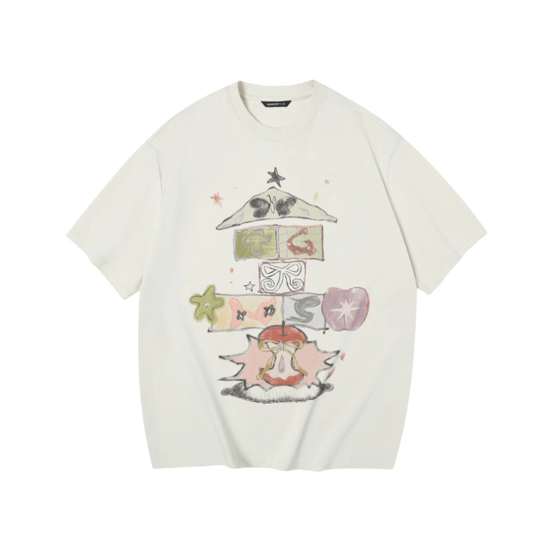 ウォーターカラー・グラフィックTシャツ N5624 - ファッション通販NNine（ナイン）