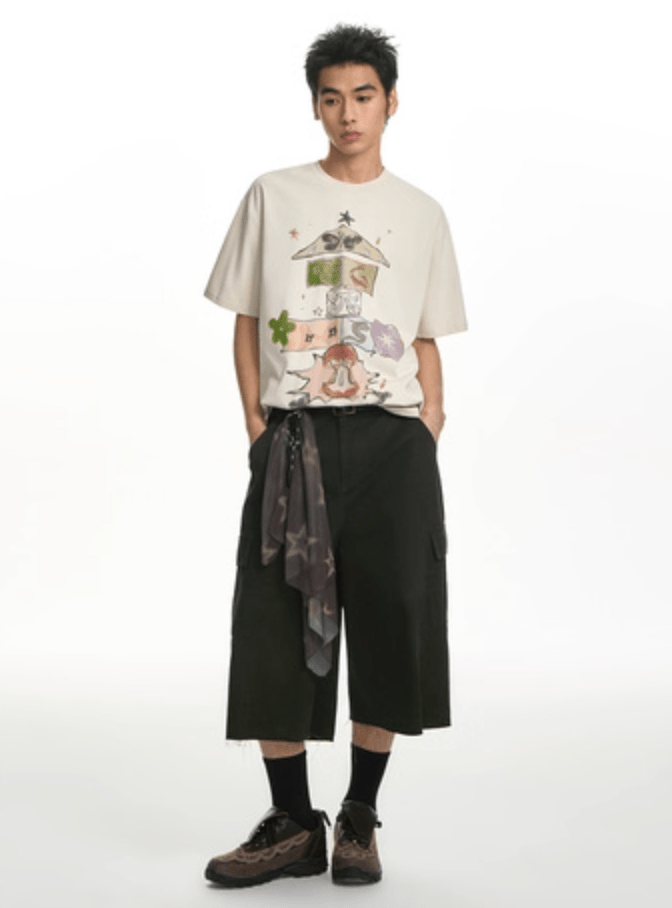 ウォーターカラー・グラフィックTシャツ N5624 - ファッション通販NNine（ナイン）