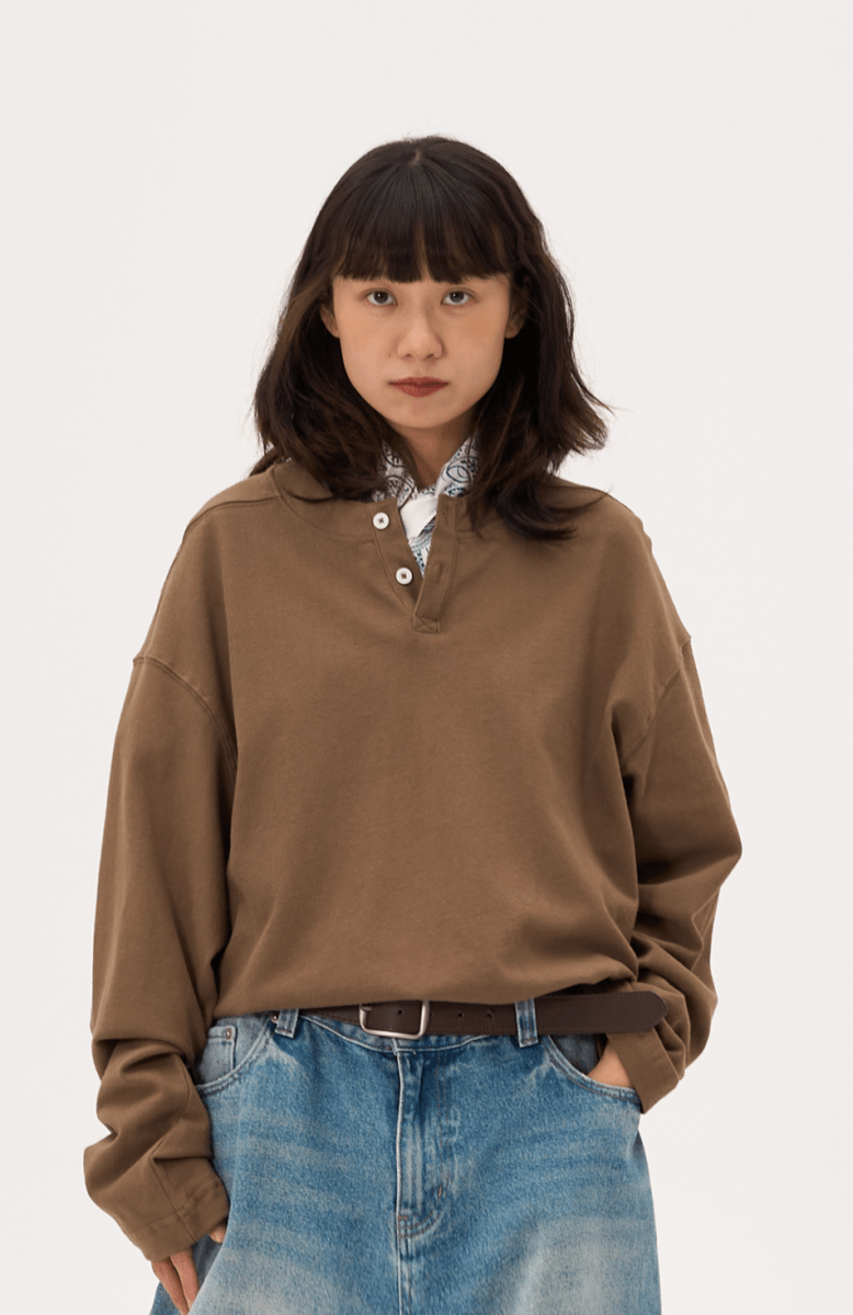 リラックスフィット・ヘンリーネックロンT N5633 - ファッション通販NNine（ナイン）