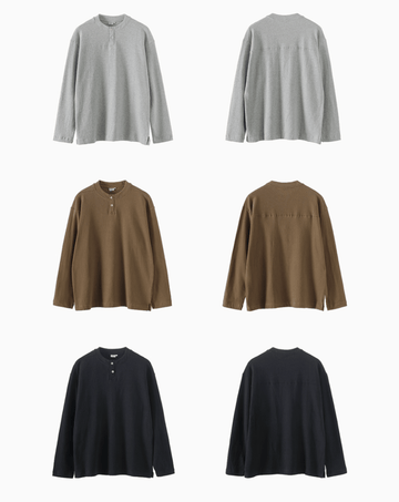 リラックスフィット・ヘンリーネックロンT N5633