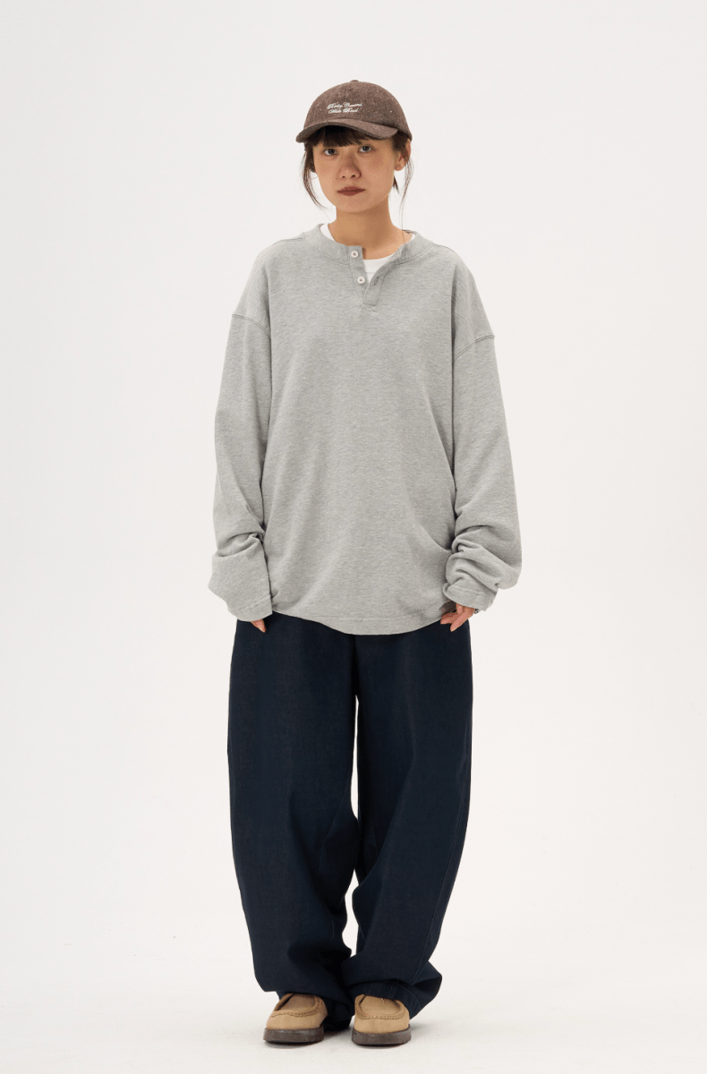 リラックスフィット・ヘンリーネックロンT N5633 - ファッション通販NNine（ナイン）