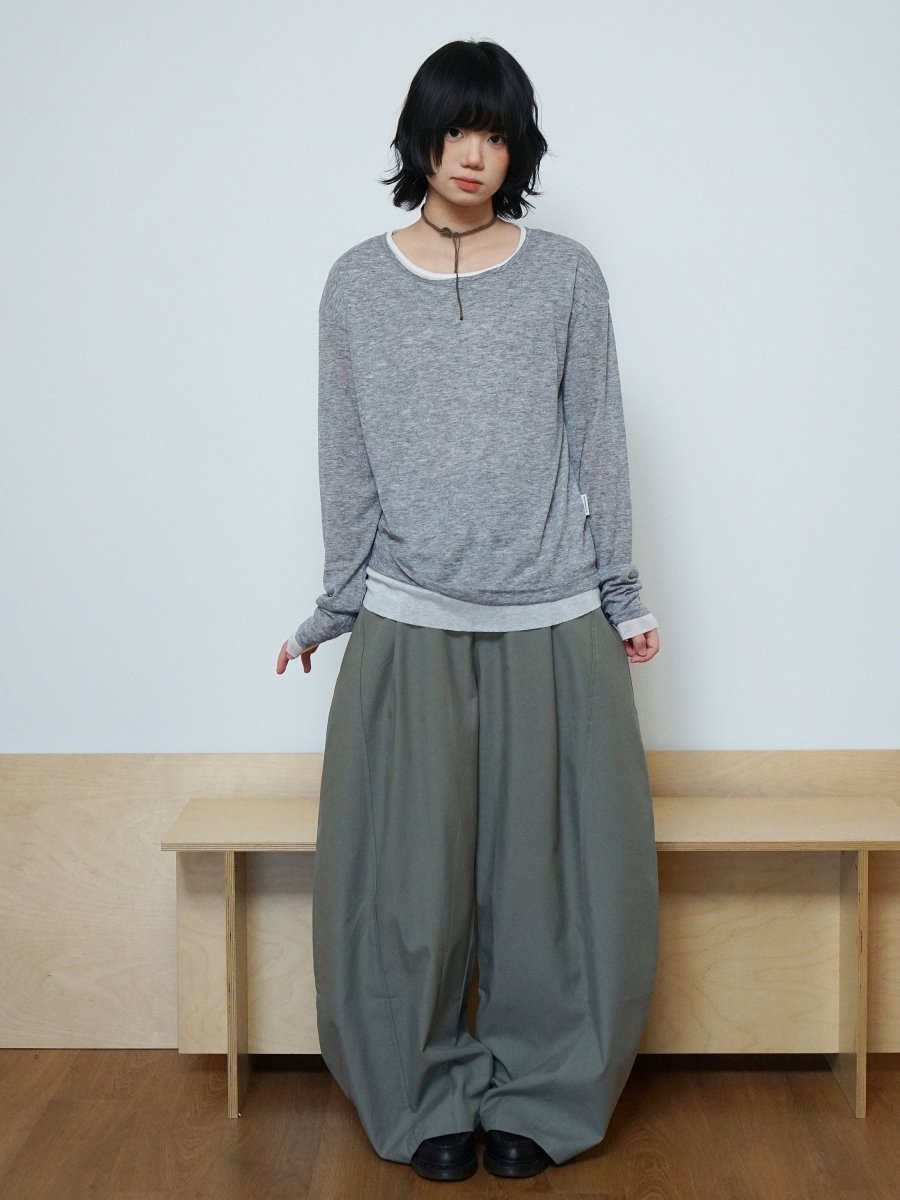 レイヤード風ライトロングTシャツ N6783 - ファッション通販NNine（ナイン）