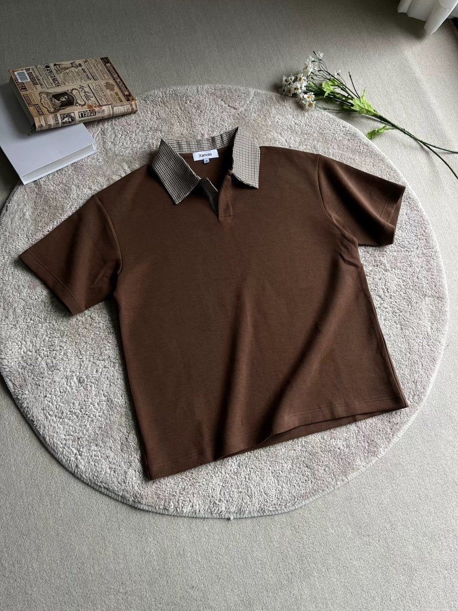千鳥格子 切替 アイスタッチ ポロTシャツ N6834