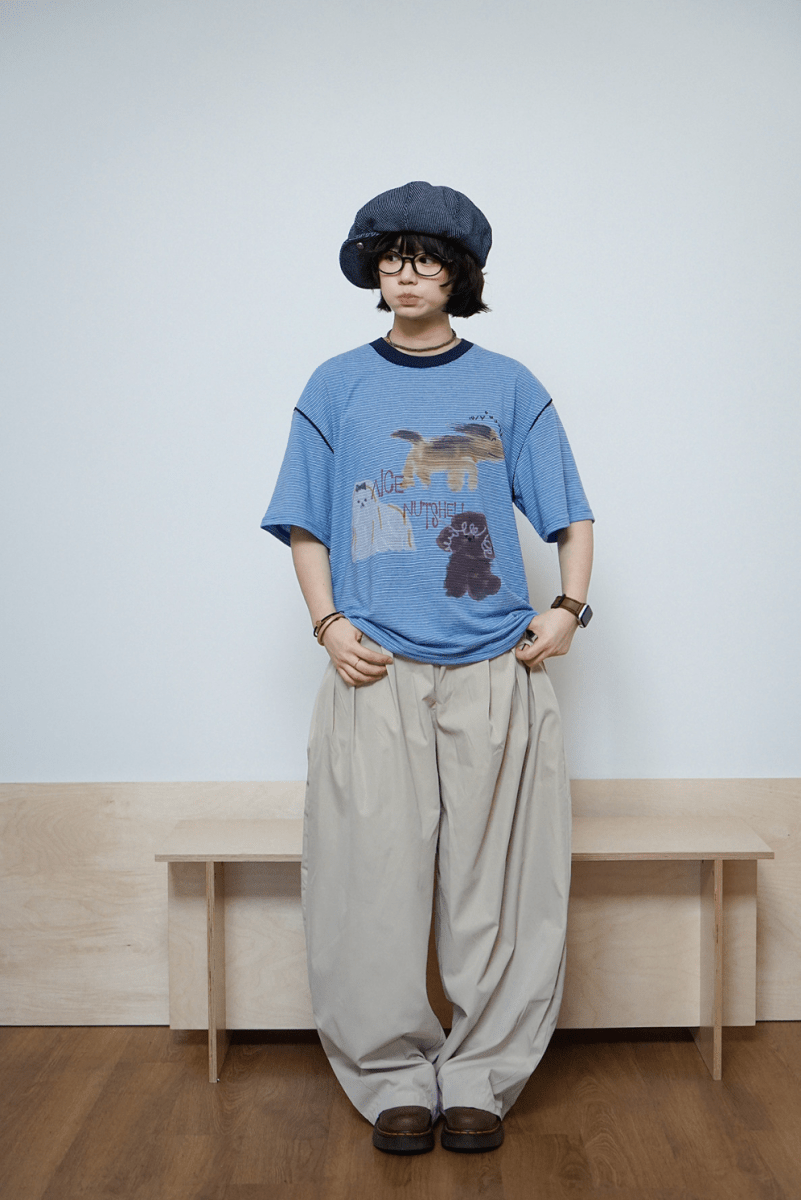 ボーダー アニマルグラフィック リンガーTシャツ N6866 - ファッション通販NNine（ナイン）