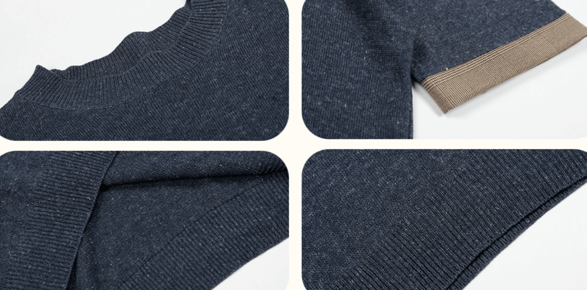 リヨセル混 千鳥格子カフス ニットTシャツ　N6953 - ファッション通販NNine（ナイン）