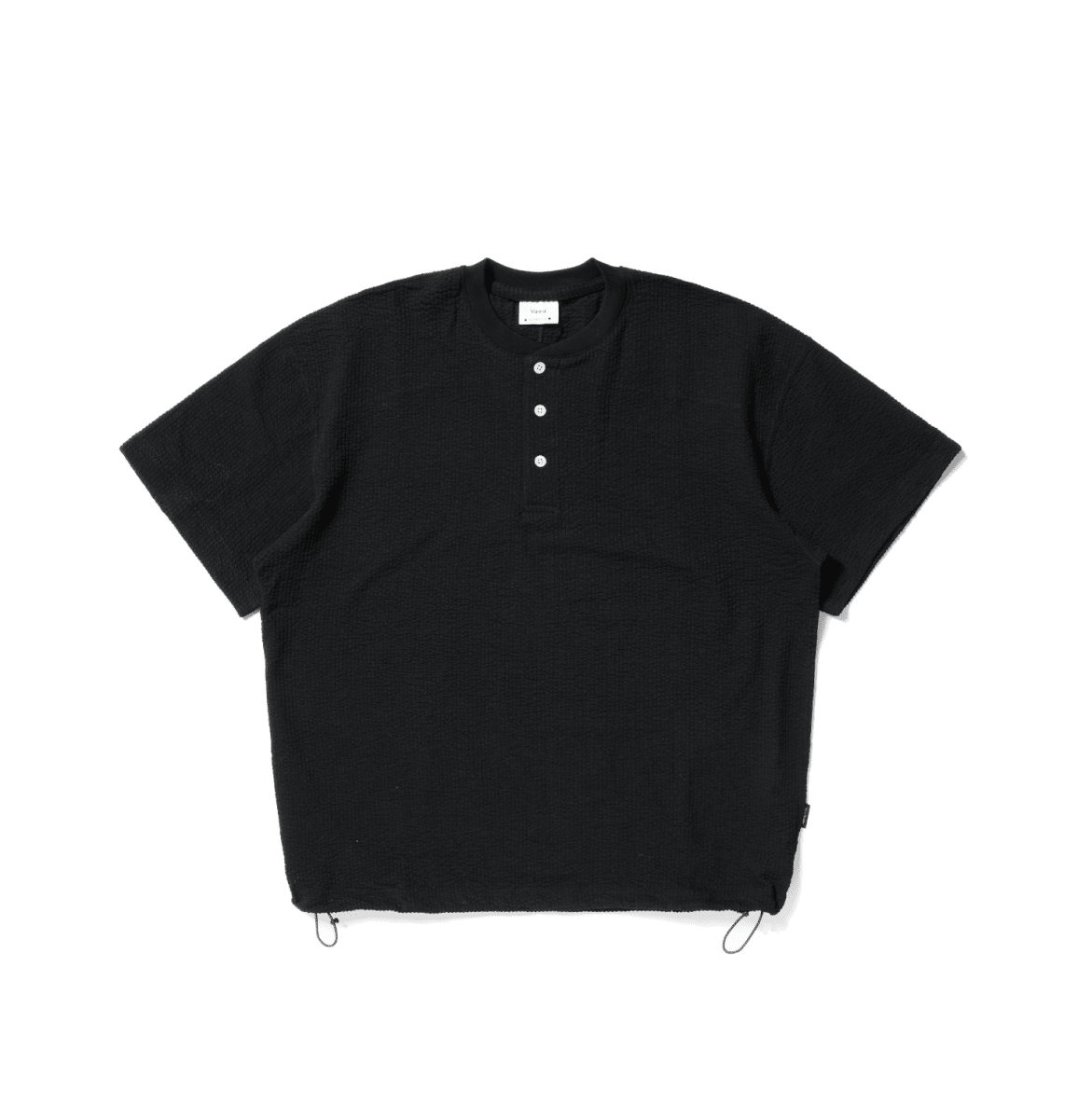 ワッフル地 ヘンリーネック 裾ドロスト Tシャツ　N6981 - ファッション通販NNine（ナイン）