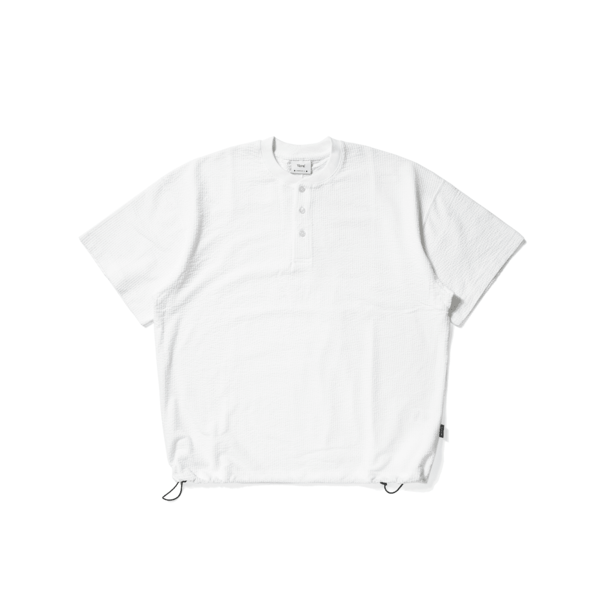 ワッフル地 ヘンリーネック 裾ドロスト Tシャツ　N6981 - ファッション通販NNine（ナイン）