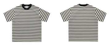 太ボーダー オーバーサイズ クルーネックTシャツ N6990