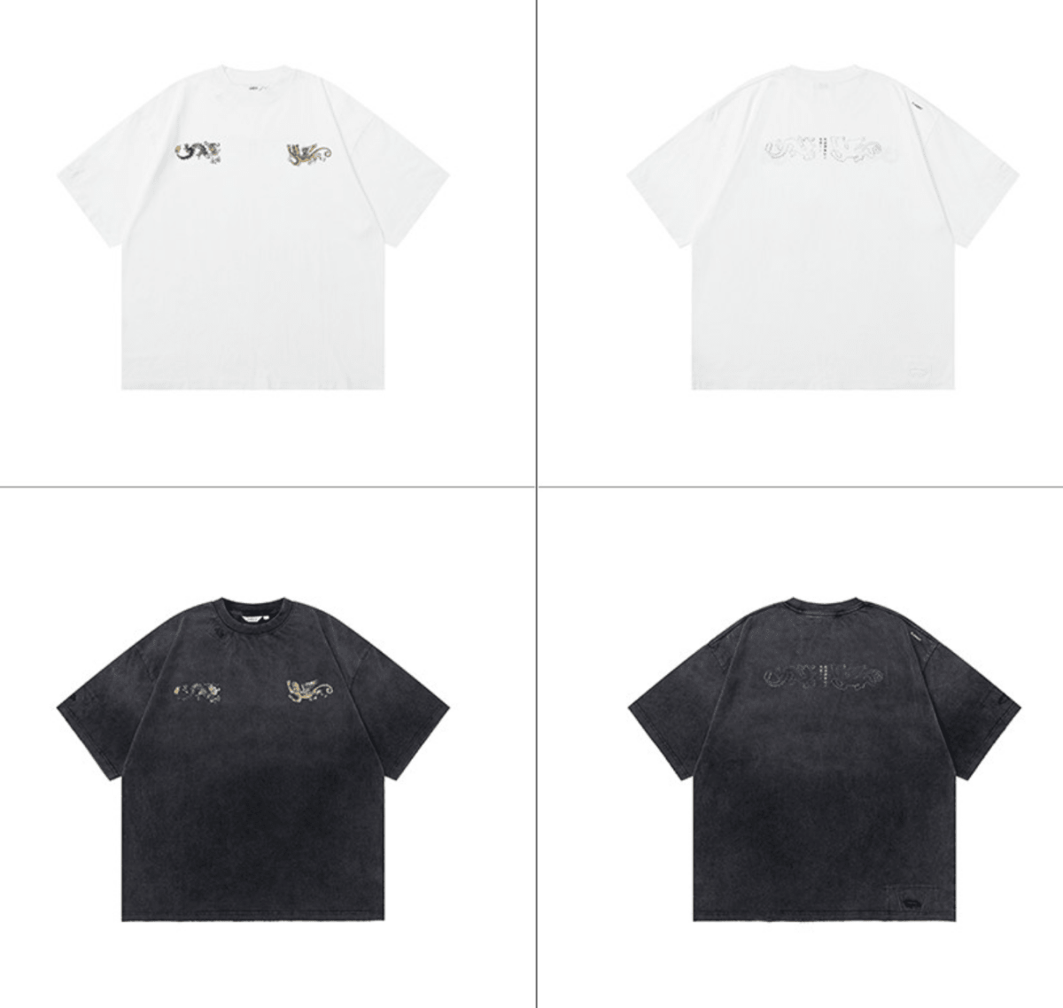 コットン龍虎プリントダメージ加工Tシャツ N7074 - ファッション通販NNine（ナイン）