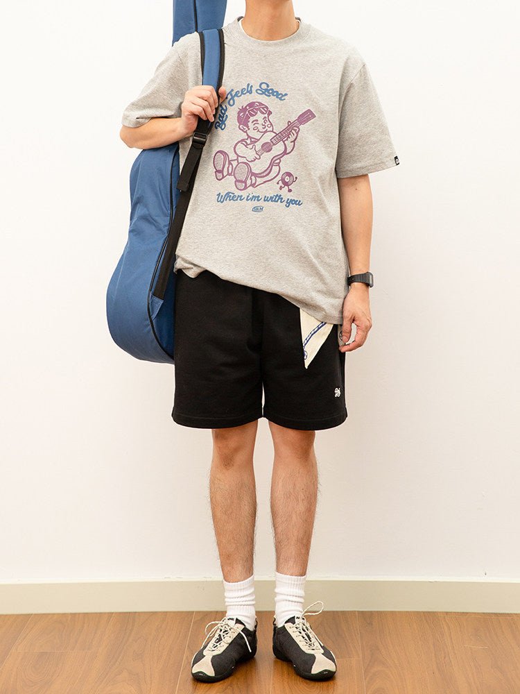コットンギター少年グラフィックTシャツ N7145 - ファッション通販NNine（ナイン）