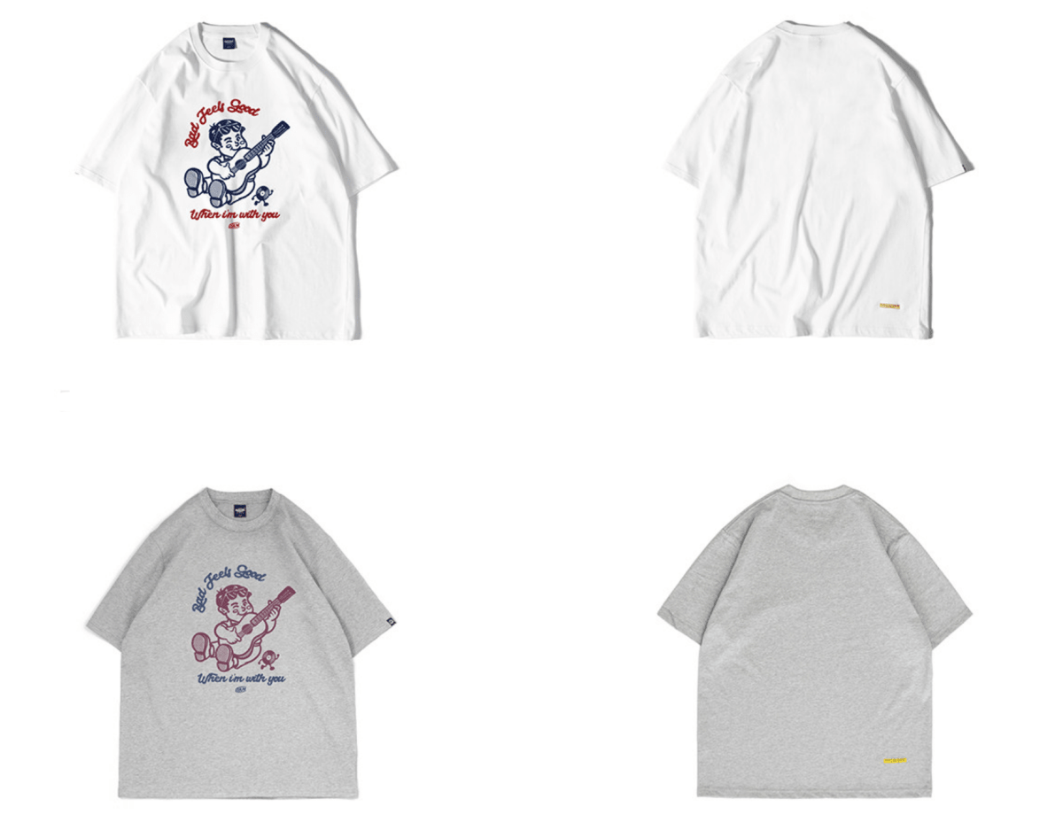コットンギター少年グラフィックTシャツ N7145 - ファッション通販NNine（ナイン）