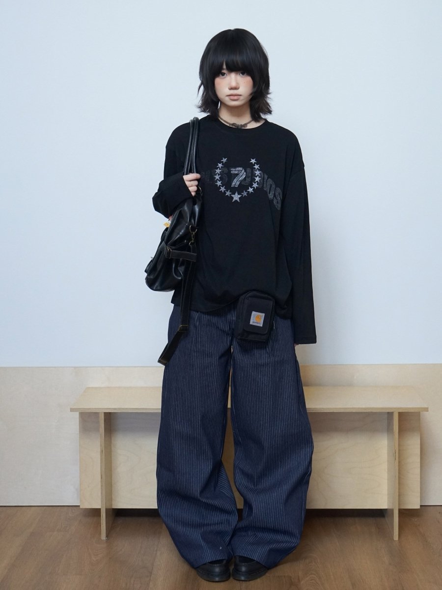ヴィンテージスタープリントロングTシャツ N7283 - ファッション通販NNine（ナイン）