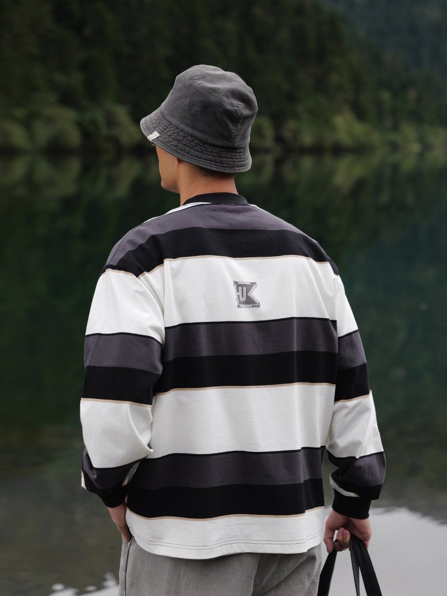 ワイドボーダー刺繍ロングTシャツ N7299 - ファッション通販NNine（ナイン）