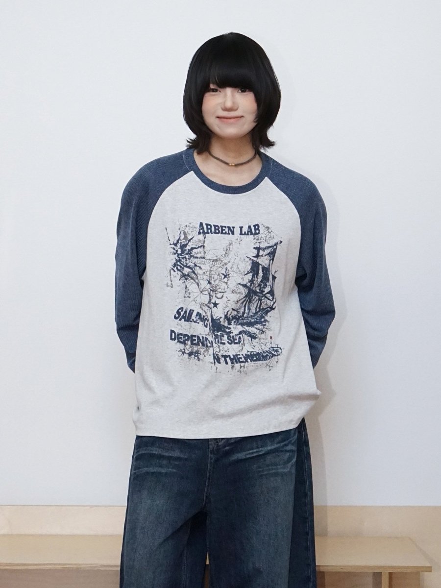 ヴィンテージセーリングラグランロングTシャツ N7363 - ファッション通販NNine（ナイン）