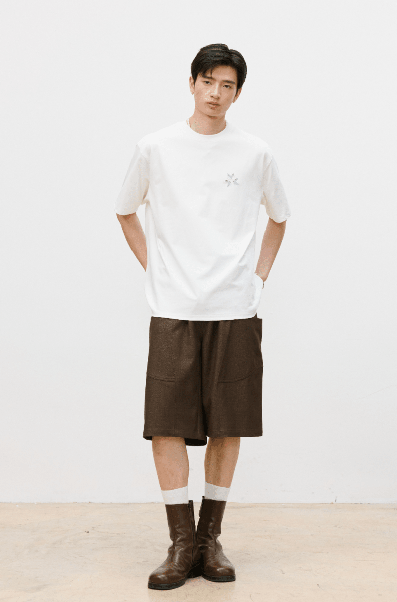TR混 リベット アーチポケット ショートスラックス　N6938 - ファッション通販NNine（ナイン）