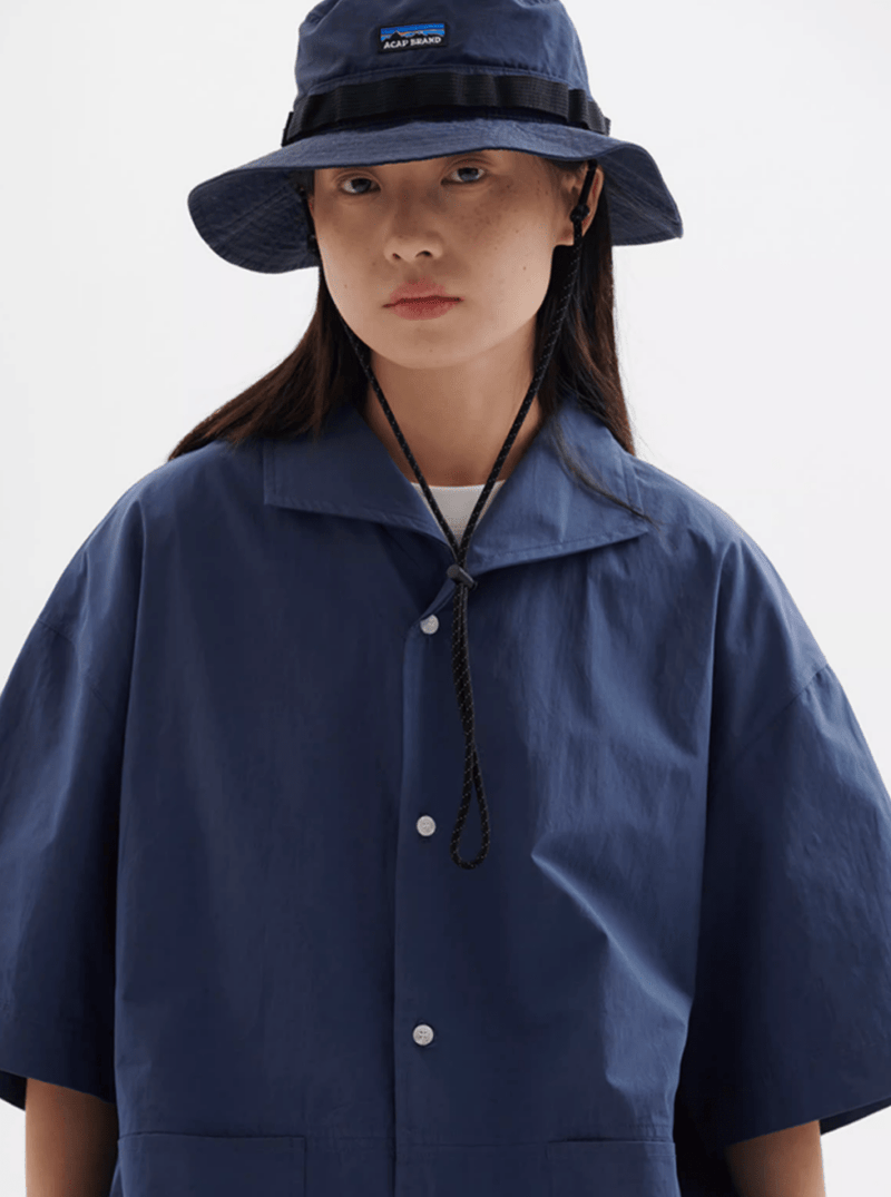 U字パッチポケット開襟シャツ メンズ レディース 綿100% 半袖｜U - shaped Patch Pocket Open Collar SHIRT N5419 - メンズファッション通販 NNine(ナイン)
