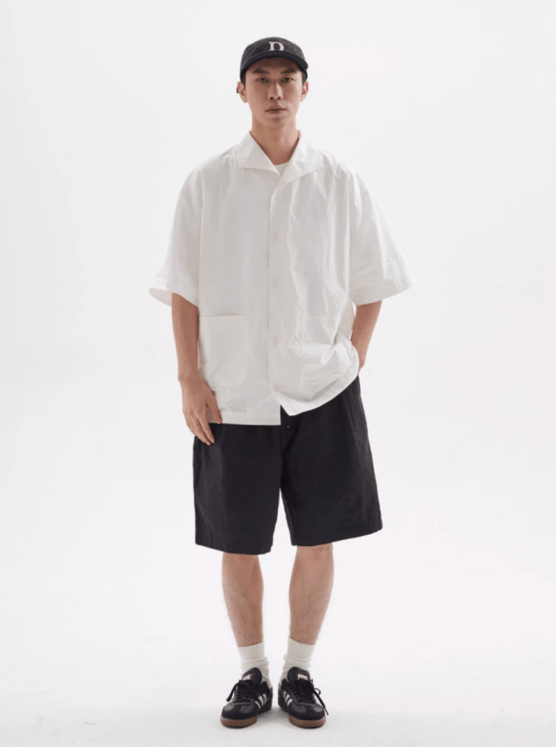 U字パッチポケット開襟シャツ メンズ レディース 綿100% 半袖｜U - shaped Patch Pocket Open Collar SHIRT N5419 - メンズファッション通販 NNine(ナイン)