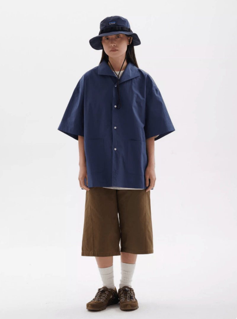 U字パッチポケット開襟シャツ メンズ レディース 綿100% 半袖｜U - shaped Patch Pocket Open Collar SHIRT N5419 - メンズファッション通販 NNine(ナイン)