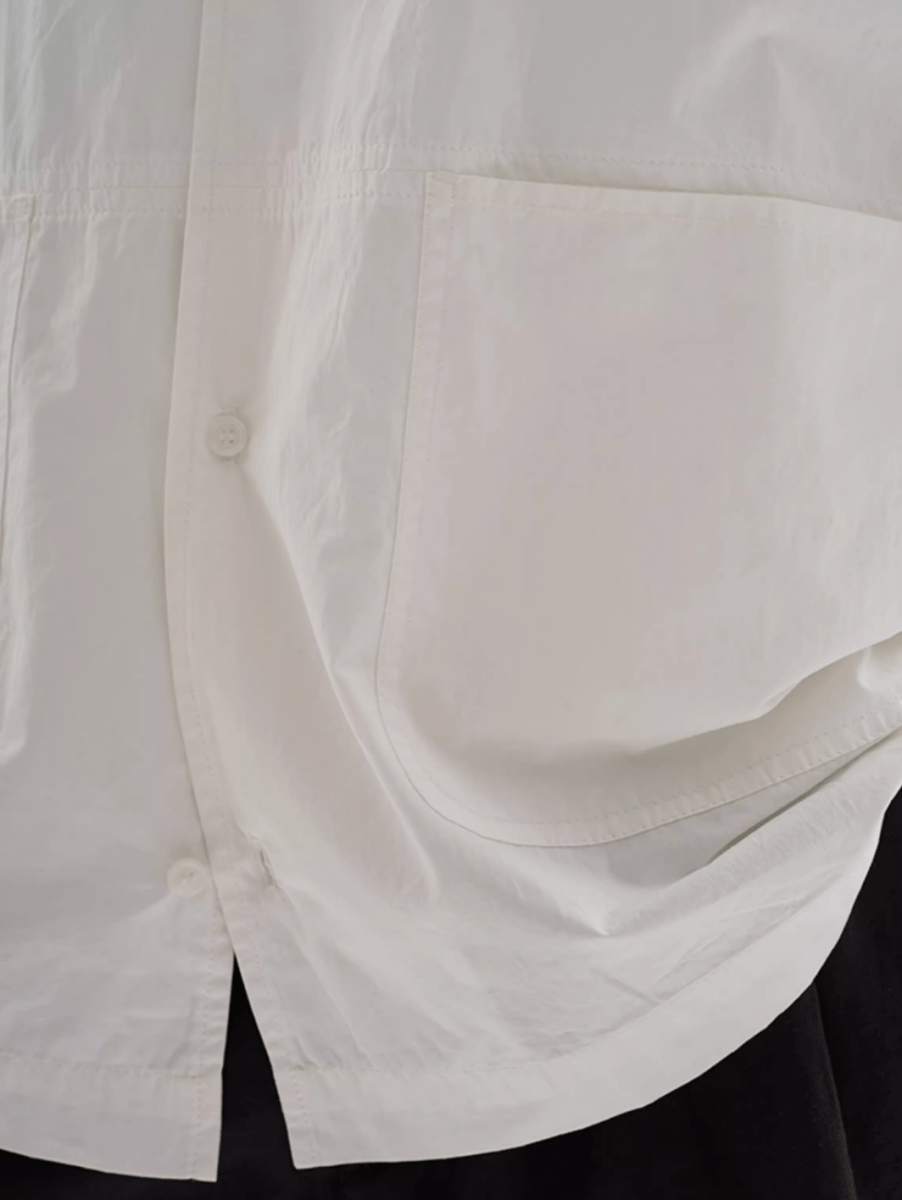 U字パッチポケット開襟シャツ メンズ レディース 綿100% 半袖｜U - shaped Patch Pocket Open Collar SHIRT N5419 - メンズファッション通販 NNine(ナイン)