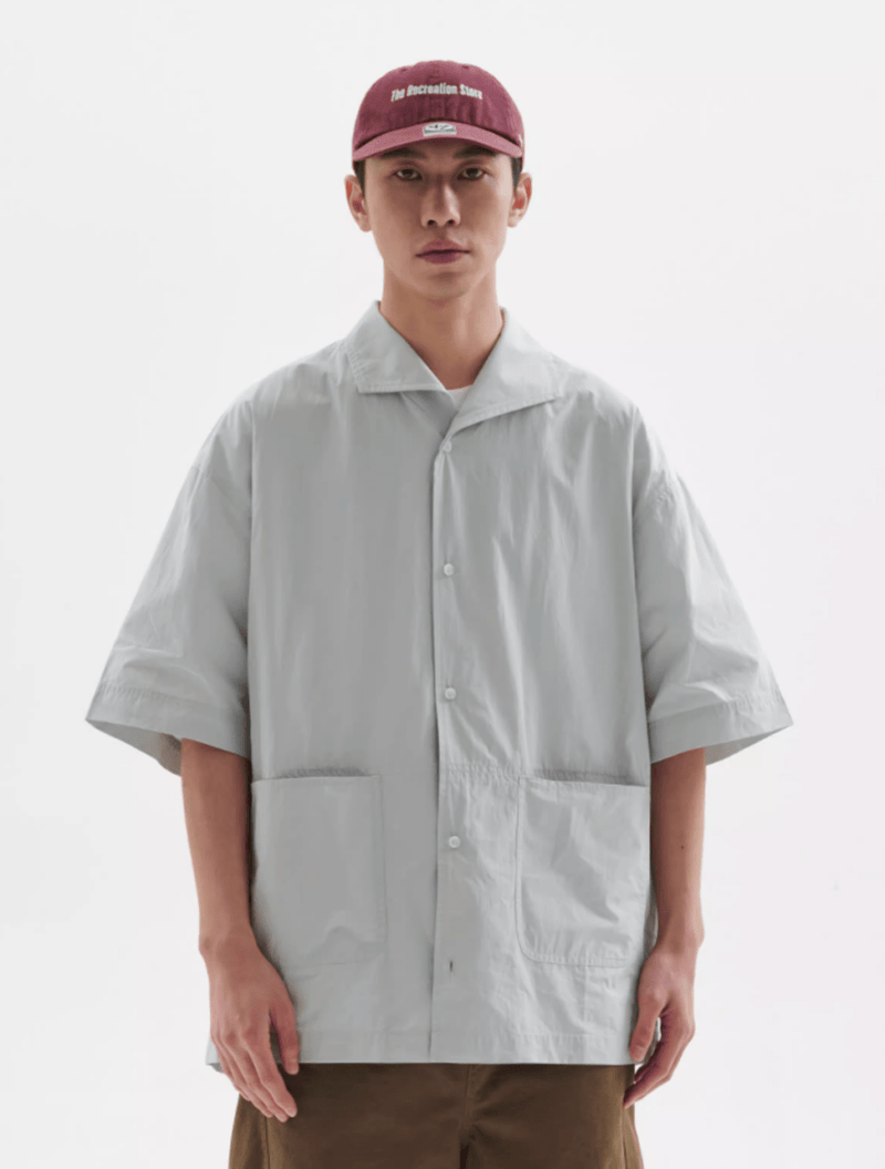 U字パッチポケット開襟シャツ メンズ レディース 綿100% 半袖｜U - shaped Patch Pocket Open Collar SHIRT N5419 - メンズファッション通販 NNine(ナイン)