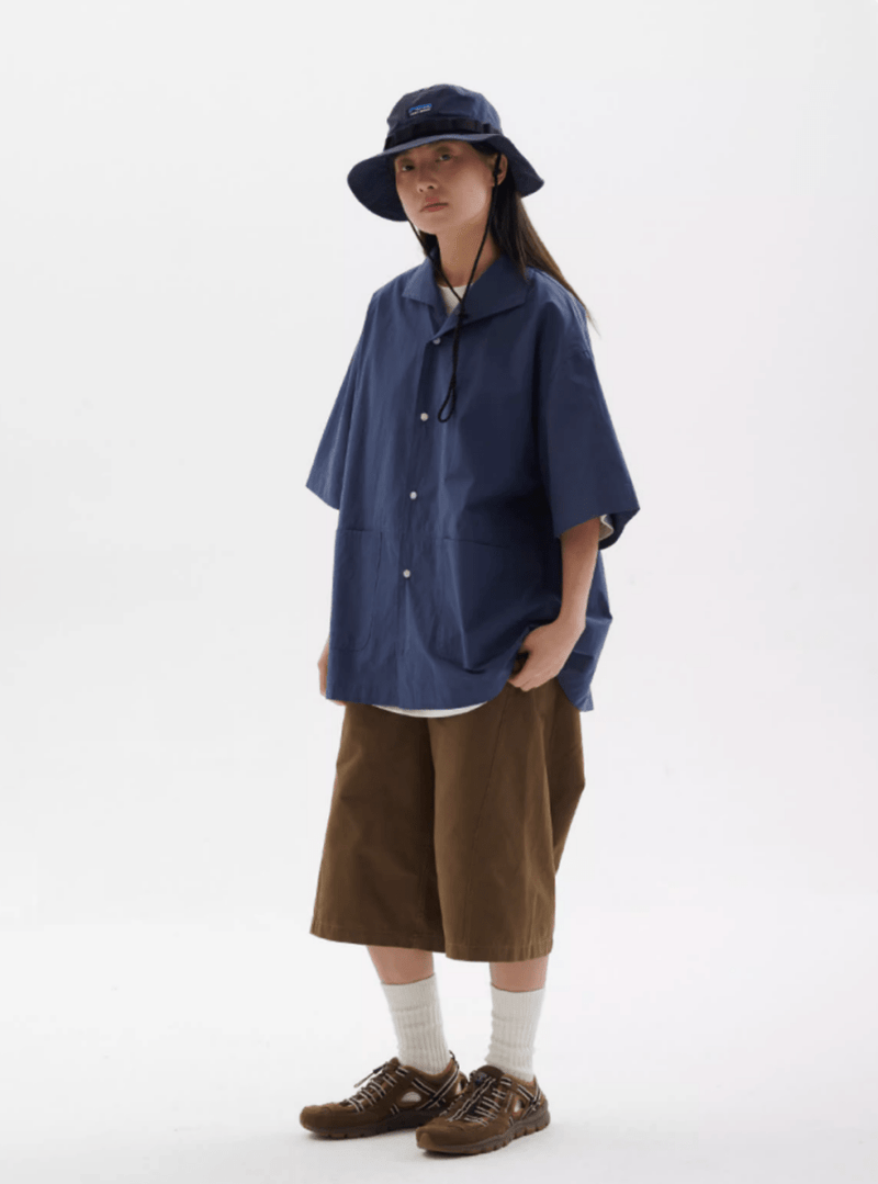 U字パッチポケット開襟シャツ メンズ レディース 綿100% 半袖｜U - shaped Patch Pocket Open Collar SHIRT N5419 - メンズファッション通販 NNine(ナイン)