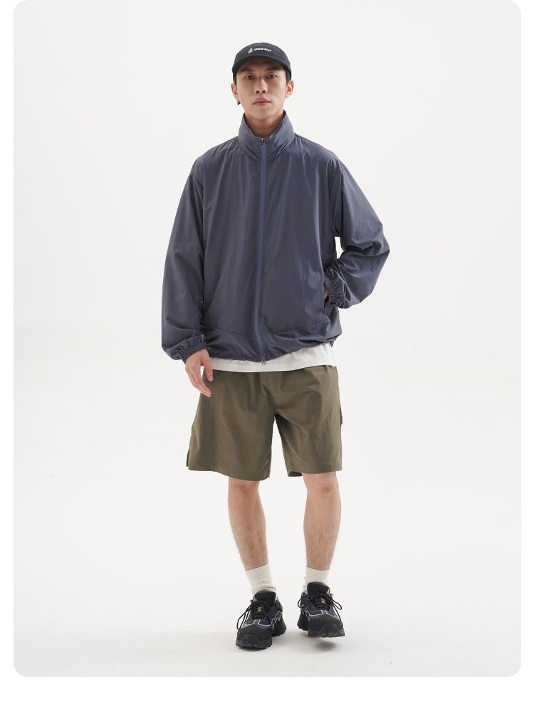 【UVカット】UPF100+ stand collar nylon jacket N3343 - NNine